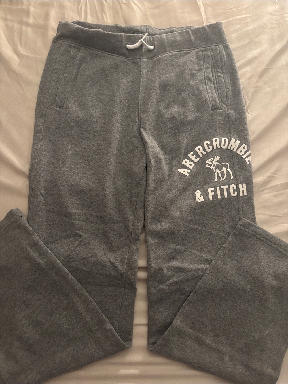 Abercrombie & Fitch Heather Gray Logo Joggers